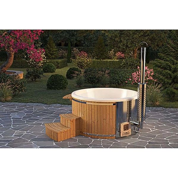 FinnTherm Whirlpool Badefass Holz Stockholm, in Anthrazitgrau günstig online kaufen