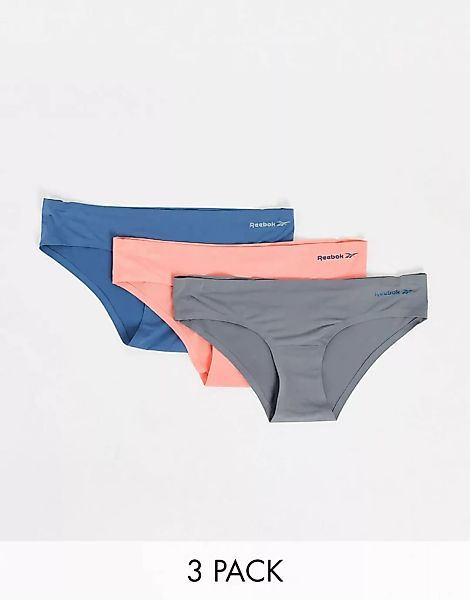 Reebok ‑ Suki ‑ 3er-Pack Unterhosen in Rot/Blau/Grau-Mehrfarbig günstig online kaufen
