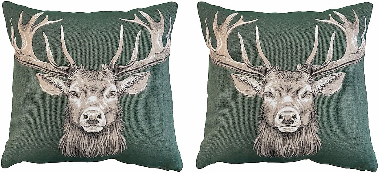 HOME WOHNIDEEN Kissenhülle "CIERVO" ohne Füllung, Gobelin, SET günstig online kaufen