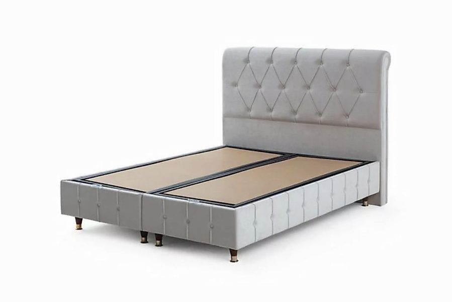 JVmoebel Bett Weißes Chesterfield Bett Schlafzimmer Einfarbiges Bettgestell günstig online kaufen