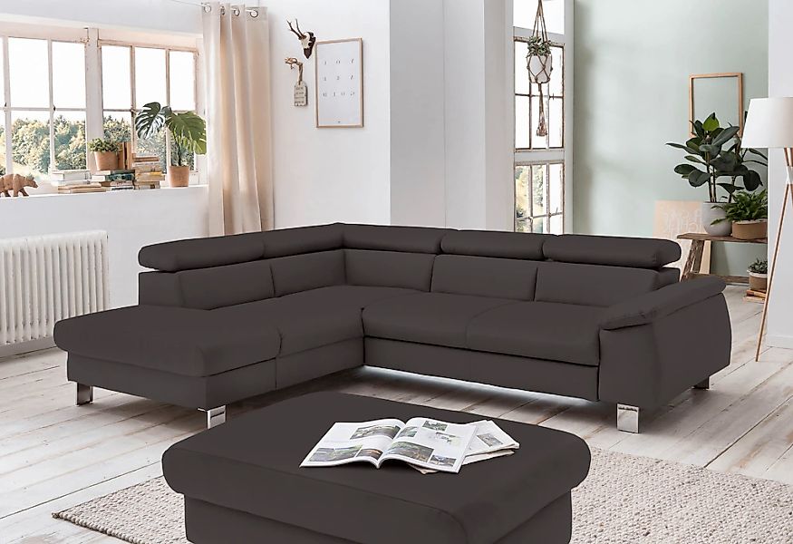 COTTA Ecksofa "Komaris L-Form, B: 249 cm" mit Kopfteilverstellung, optional günstig online kaufen