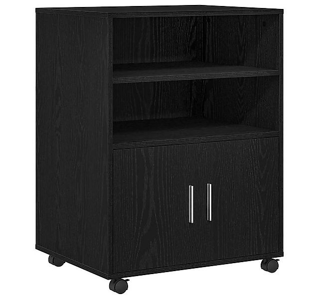 vidaXL Aktenschrank Rollschrank Schwarz Eichen-Optik 60 x 48 x 81 cm Holzwe günstig online kaufen