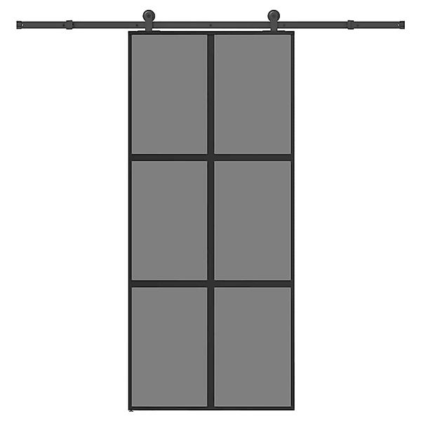 vidaXL Schiebetür mit Beschlag 90x205 cm Hartglas & Aluminium 3332987 günstig online kaufen