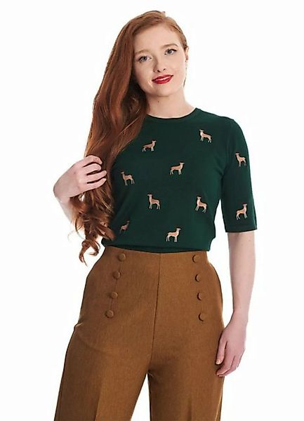 Banned Sweatshirt Sweet Deer Grün Vintage Rockabilly Rehe günstig online kaufen