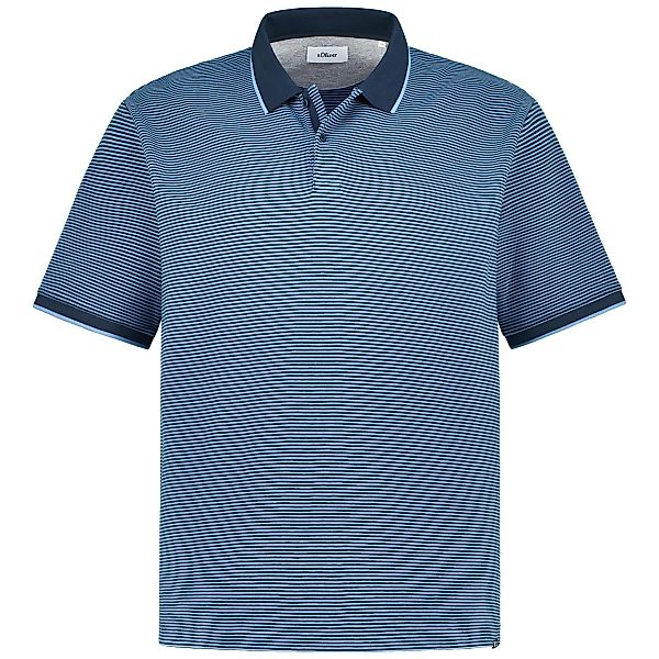 s.Oliver Poloshirt mit Allover-Muster Farbe blau Größe: 3XL günstig online kaufen