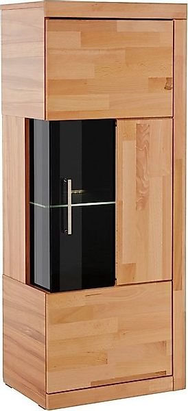 Home affaire Vitrine "Ribe,125cm hoch,35 cm tief,4 Fächer,1Glasboden variab günstig online kaufen