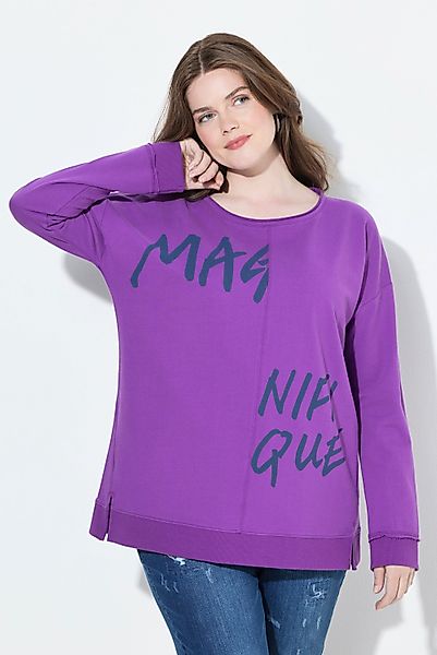Ulla Popken Sweatshirt Sweatshirt Schriftmotiv Oversized günstig online kaufen
