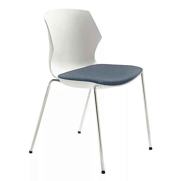 Esstisch Stuhl in Weiß und Blaugrau modern günstig online kaufen