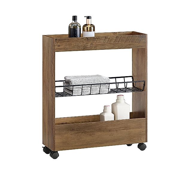 SoBuy Regal BZR46, Nischenregal mit 3 Etagen Küchenregal mit Rollen Badroll günstig online kaufen