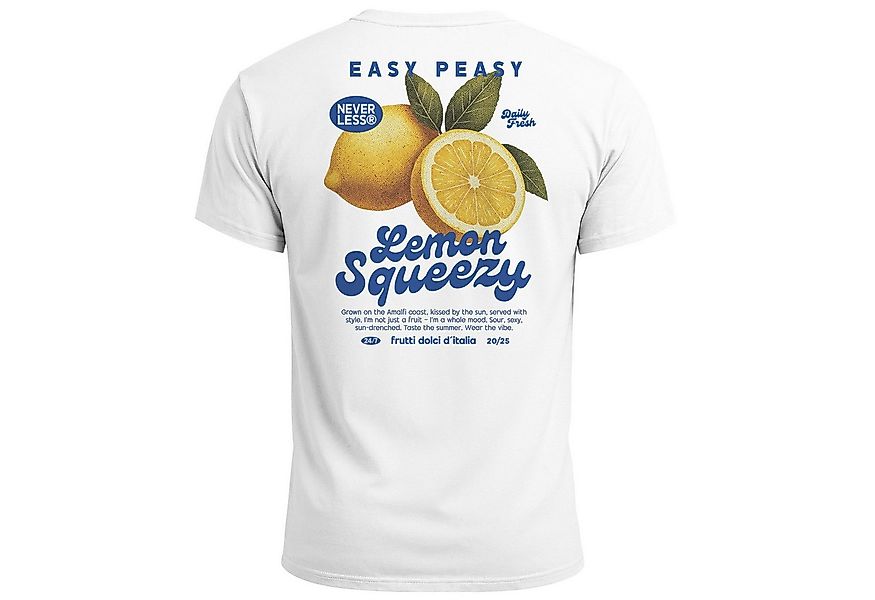 Neverless Print-Shirt Herren T-Shirt Backprint Easy Peasy Lemon Squeezy Zit günstig online kaufen