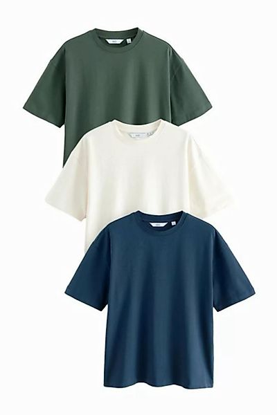 Next T-Shirt Schwere Relaxed Fit T-Shirts im 3er Pack (3-tlg) günstig online kaufen