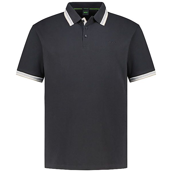 BOSS Poloshirt mit Kontrastdetails Farbe schwarz Größe: 5XL günstig online kaufen