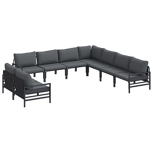 vidaXL Garten-Sofa-Set 9-Tlg Anthrazit Stahl 3379002 günstig online kaufen