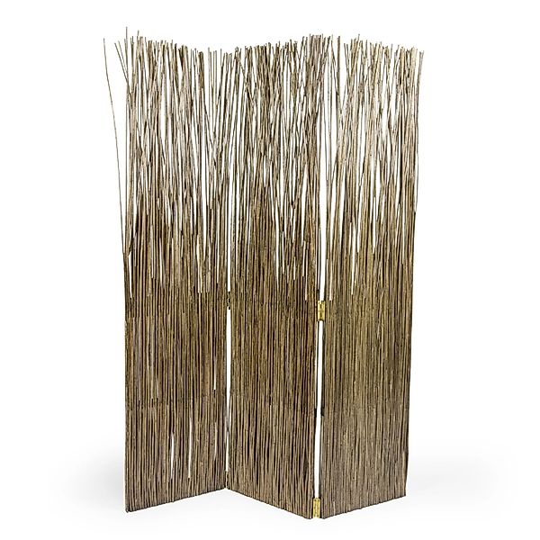 Homestyle4u 3-tlg. Paravent in Grau 120x170 cm 755 günstig online kaufen