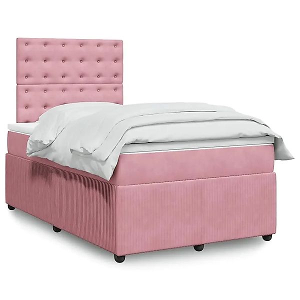 vidaXL Boxspringbett mit Matratze Rosa 120x190 cm Samt 3294603 günstig online kaufen