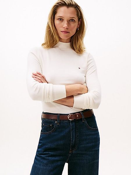 Tommy Hilfiger Strickpullover CO JERSEY FINE GG MOCK-NK LS SWT günstig online kaufen