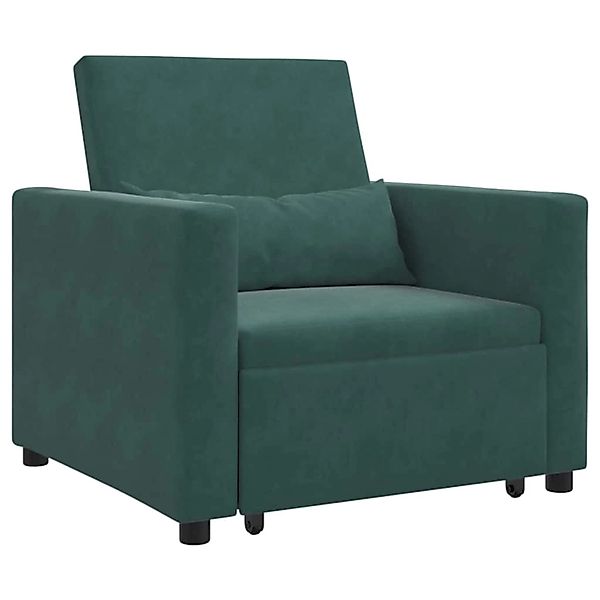 vidaXL Einzel-Schlafsofa mit Rädern Dunkelgrün 90 x 165 x 87 cm Samt 420026 günstig online kaufen