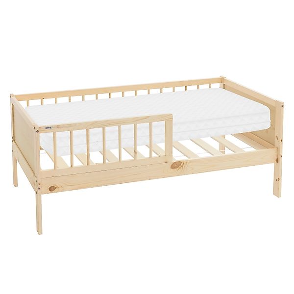 ML-Design Kinderbett 70x140cm Natur Einzelbett mit Matratze für Kinder günstig online kaufen