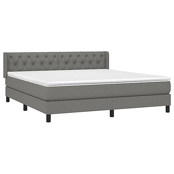 vidaXL Boxspringbett mit Matratze Dunkelgrau 160x200 cm Stoff 3129962 günstig online kaufen