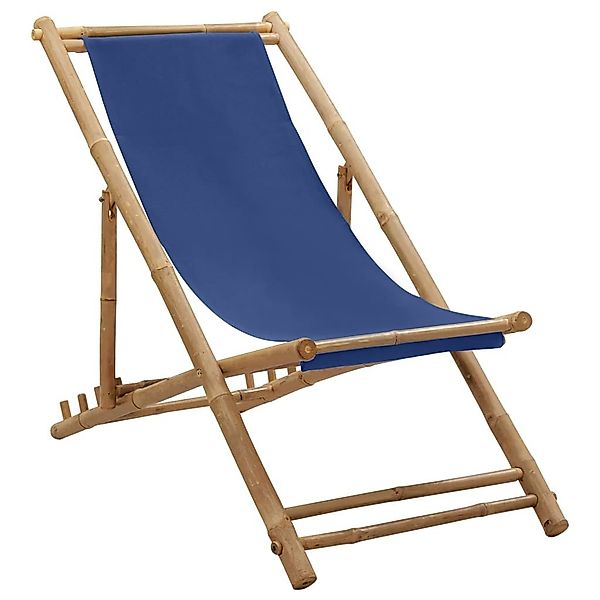 vidaXL Gartenstuhl Liegestuhl Bambus und Canvas günstig online kaufen