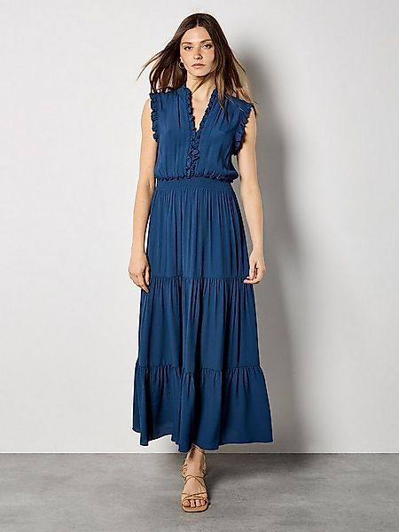 Apricot Maxikleid Maxikleid mit V-Ausschnitt, Rüschen und Stufenrock Rüsche günstig online kaufen