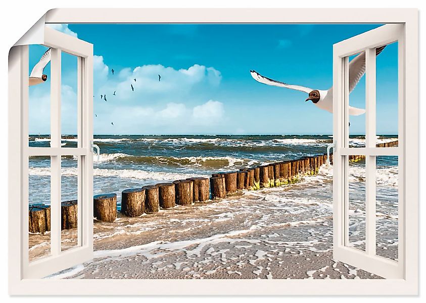 Artland "Fensterblick - Ostsee" Fensterblick 1 Stk. tlg. als Leinwandbild, günstig online kaufen