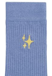 MELA Socken Unisex Gerippte Socken Stickerei günstig online kaufen