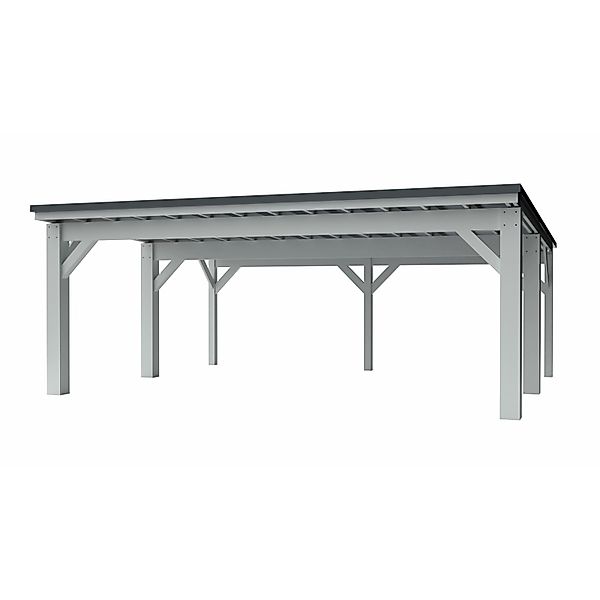 Holzbrüder Carport Ralf 42 250 kg/m² Reinweiß-Dunkelgrau günstig online kaufen
