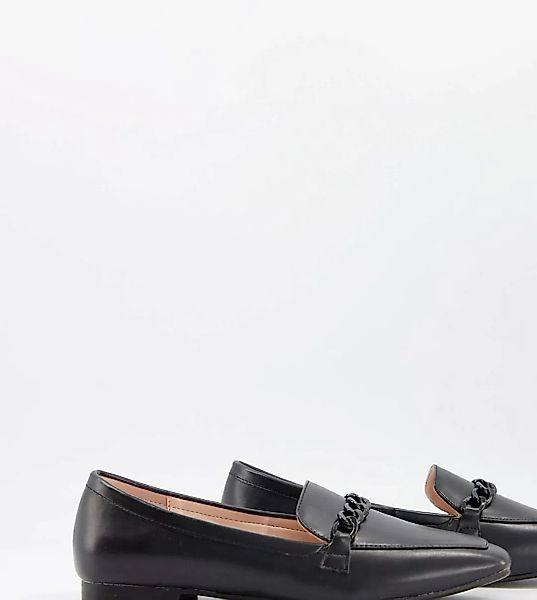 RAID Wide Fit – Artie – Loafer mit farbintensivem Zierstreifen in Schwarz günstig online kaufen