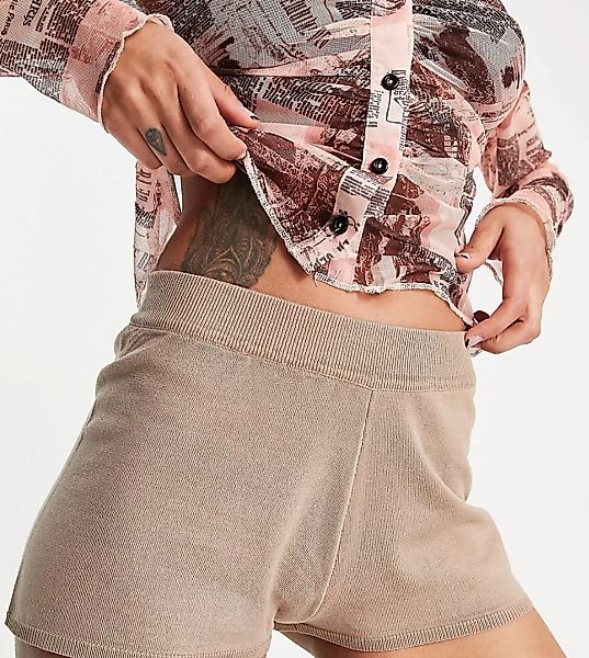 ASYOU – Kurze Strick-Shorts in Stein, Kombiteil-Neutral günstig online kaufen