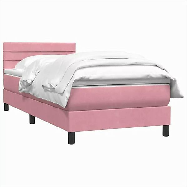 vidaXL Bett Boxspringbett mit Matratze Rosa 100x210 cm Samt günstig online kaufen