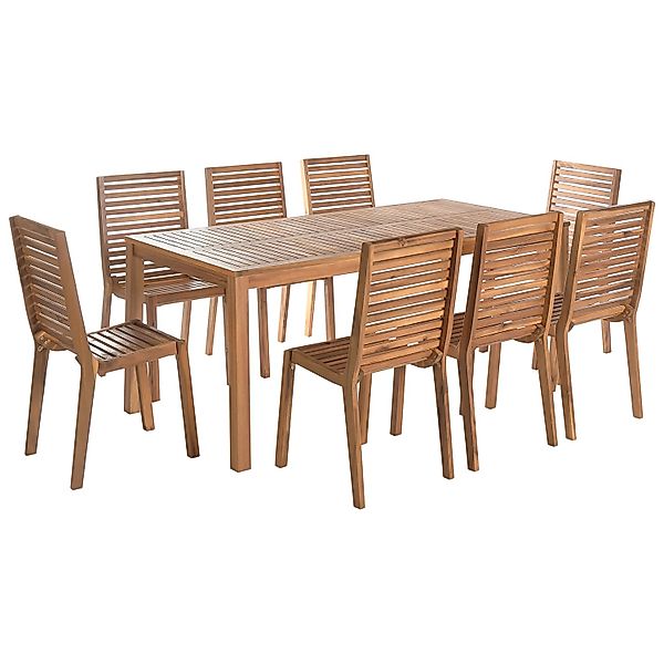 Beliani Gartentisch Set OMBRIANO Hellbraun günstig online kaufen