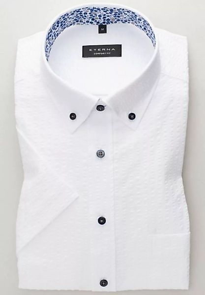 Eterna Klassische Bluse ETERNA COMFORT FIT Kurzarm Hemd weiß Seersucker 393 günstig online kaufen