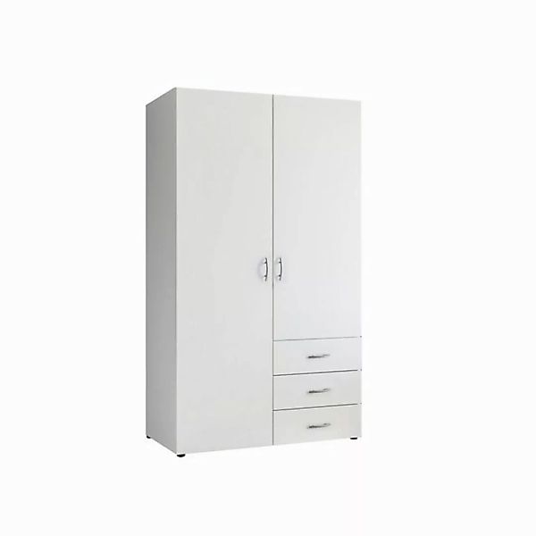 möbelando Kleiderschrank Harry (BxHxT) 100x176x52 cm) in Weiß mit 3 Schubla günstig online kaufen