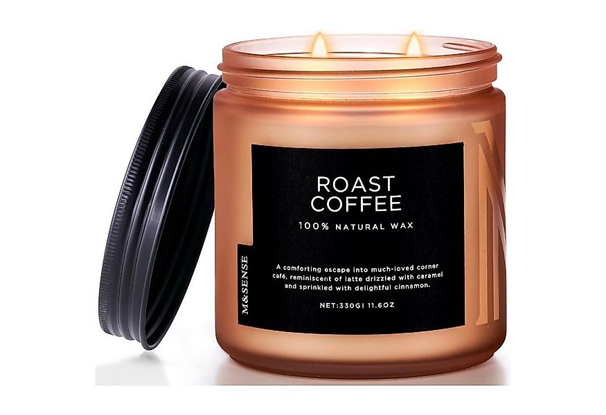 M&SENSE Duftkerze Kaffee Duftkerze im Glas mit 2 Dochten 330g, 70h günstig online kaufen