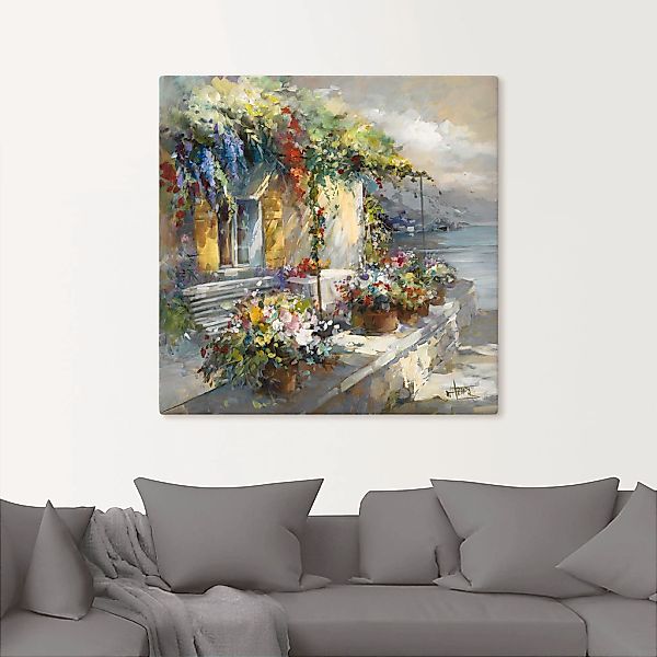 Artland Leinwandbild »Veranda am See«, Garten, (1 St.), auf Keilrahmen gesp günstig online kaufen