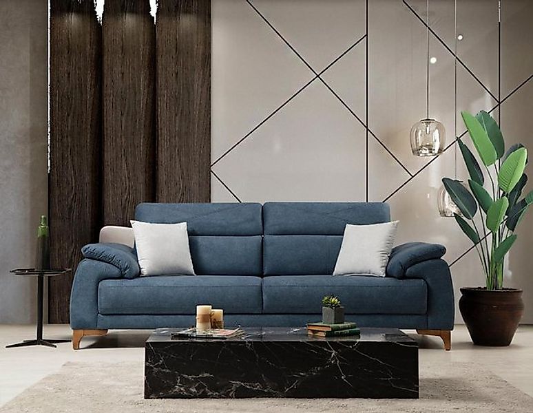 Xlmoebel 3-Sitzer Dreisitzer Blaues Polstersofa im modernen Design für das günstig online kaufen