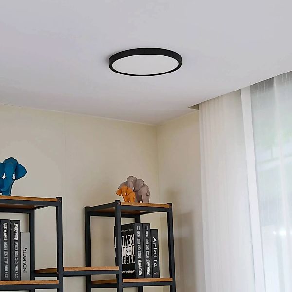 Lindby Smart LED-Deckenleuchte Pravin, Ø 30 cm, CCT, schwarz günstig online kaufen