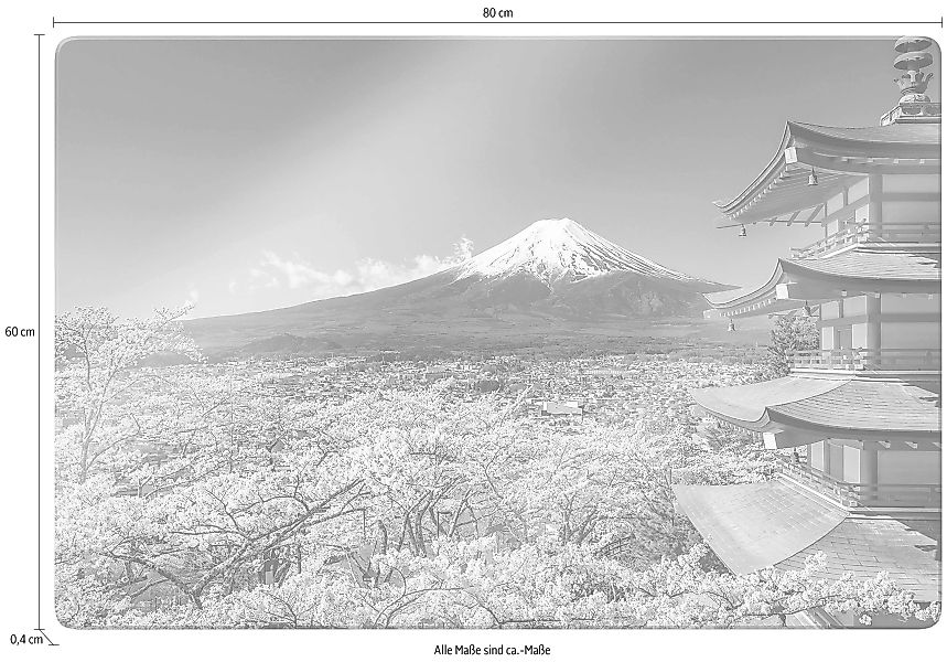 Wall-Art Glasbild "Mount Fuji", Sonnenuntergang günstig online kaufen