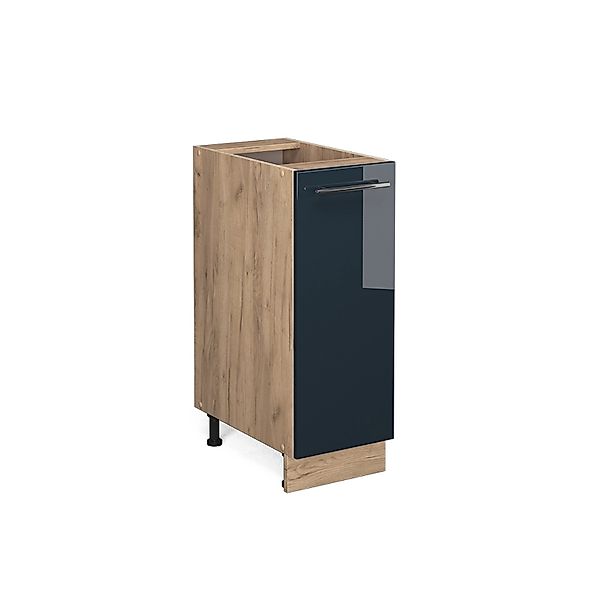 Vicco Apothekerschrank Fame-Line Dunkelblau Hochglanz/Weiß 30 cm AP Marmor günstig online kaufen