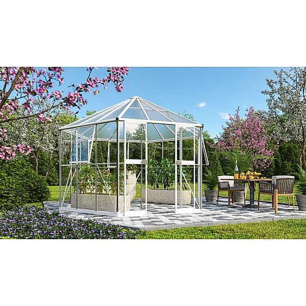 Vitavia Gewächshaus Galaxis 9000 ESG/ HKP Weiß B 336 cm x T 383 cm günstig online kaufen