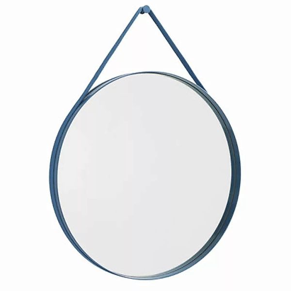 Wandspiegel Strap n°2 metall blau / Ø 70 cm - Stoffgurt - Hay - Blau günstig online kaufen