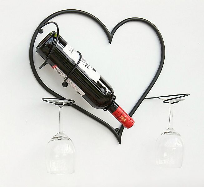 DanDiBo Weinregal Mit Glashalter Metall Wand Herz Flaschenständer 38 cm, Fl günstig online kaufen