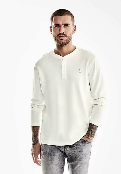 STREET ONE MEN Langarmshirt, in Unifarbe günstig online kaufen