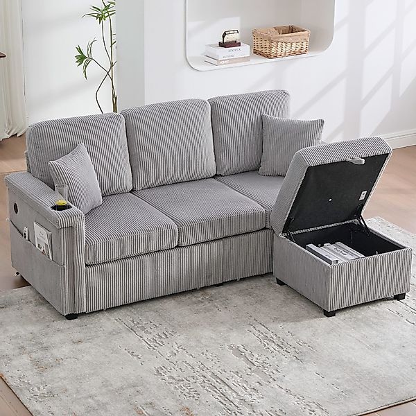 Odikalo 3-Sitzer Speichersofa Schlafsofa mit USB günstig online kaufen