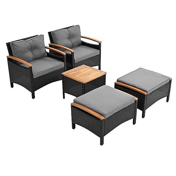 SOFTWEARY Balkonset Gartenlounge-Set, (5-tlg., 1 Couchtisch, günstig online kaufen