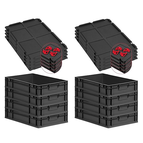 PROREGAL SuperSparSet 8x Eurobox Nextgen Grip Mit Auflagedeckel Und Roten V günstig online kaufen