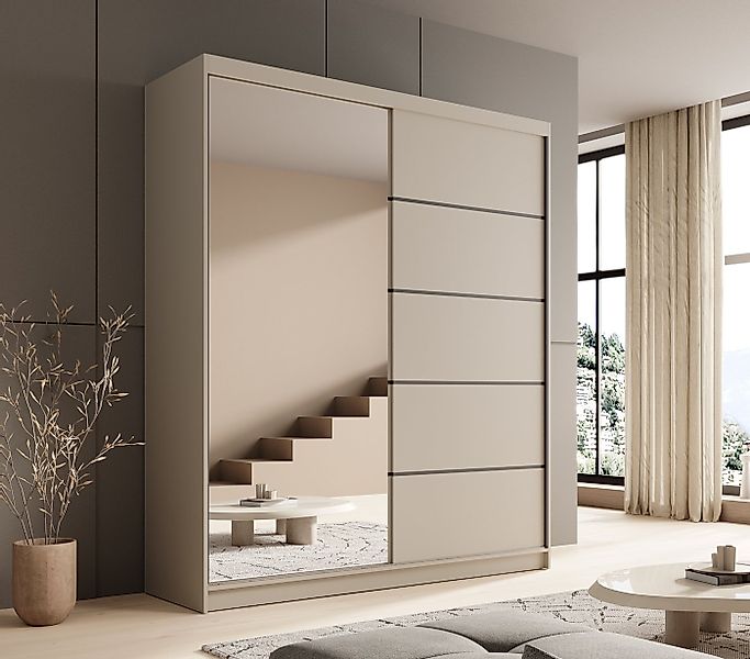 MOEBLO Schiebetürenschrank Nexo 180 (Moderner Kleiderschrank mit Spiegel fü günstig online kaufen