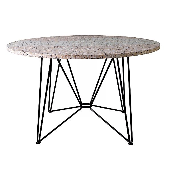 Acapulco Design - The Ring Table Esstisch Terrazzo Ø120cm - terrazzo , schw günstig online kaufen