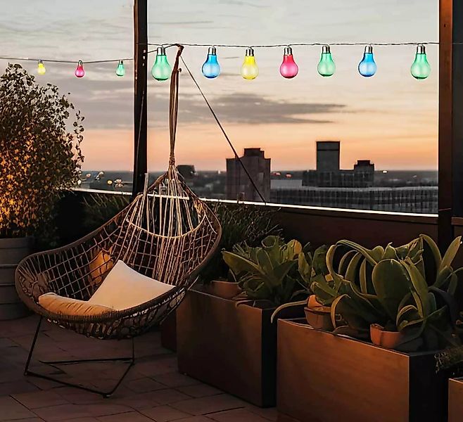 Solar Lichterkette Glühbirne 10 Stück Bunt Garten Partyleuchten für Pavillo günstig online kaufen